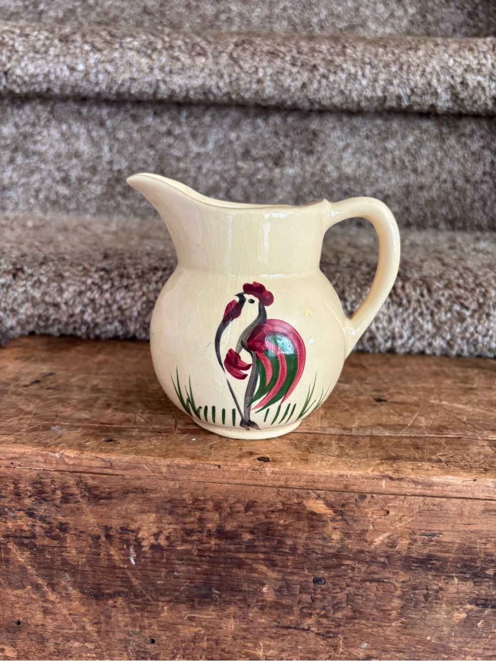 Cream Ceramic Rooster Pitcher - Decorative Home Art